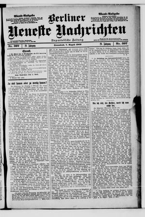Berliner Neueste Nachrichten vom 07.08.1909