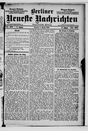 Berliner Neueste Nachrichten on Aug 8, 1909