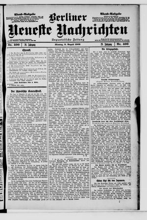 Berliner Neueste Nachrichten vom 09.08.1909