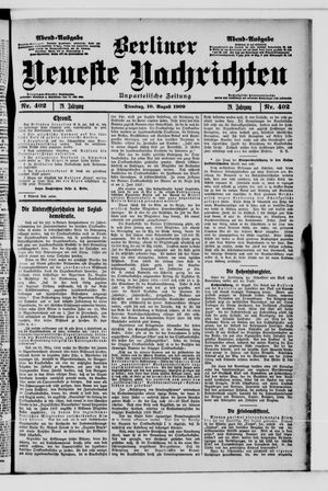 Berliner Neueste Nachrichten vom 10.08.1909