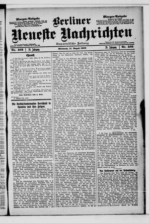 Berliner Neueste Nachrichten vom 11.08.1909