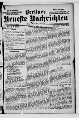 Berliner Neueste Nachrichten vom 16.08.1909