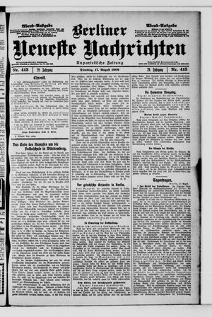 Berliner Neueste Nachrichten vom 17.08.1909