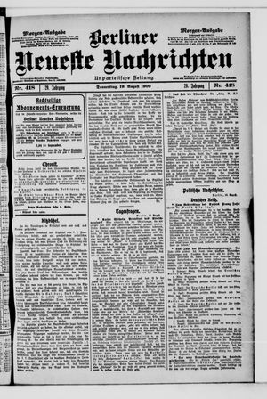 Berliner Neueste Nachrichten vom 19.08.1909