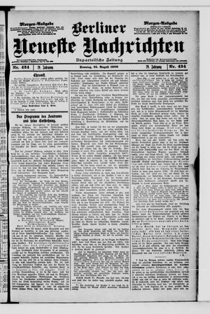 Berliner Neueste Nachrichten vom 22.08.1909