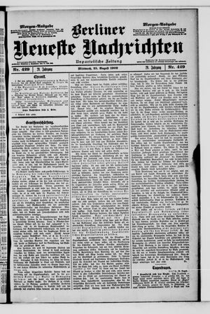Berliner Neueste Nachrichten on Aug 25, 1909