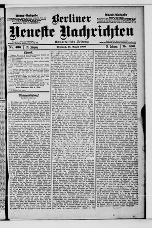 Berliner Neueste Nachrichten vom 25.08.1909