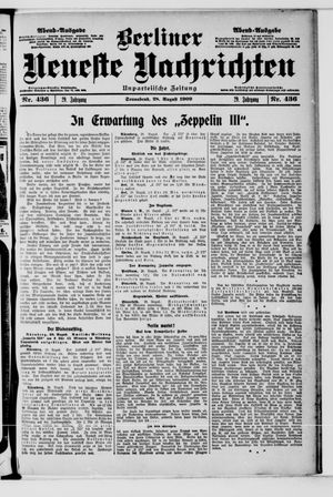 Berliner Neueste Nachrichten vom 28.08.1909