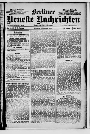 Berliner Neueste Nachrichten vom 01.09.1909