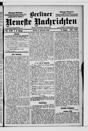 Berliner Neueste Nachrichten vom 03.09.1909