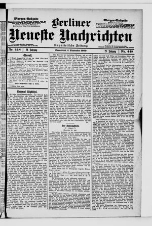 Berliner Neueste Nachrichten vom 04.09.1909