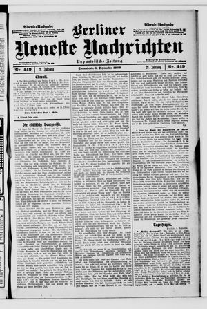 Berliner Neueste Nachrichten vom 04.09.1909