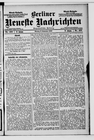 Berliner Neueste Nachrichten vom 06.09.1909