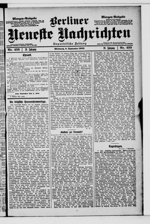 Berliner Neueste Nachrichten vom 08.09.1909