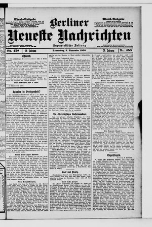 Berliner Neueste Nachrichten vom 09.09.1909