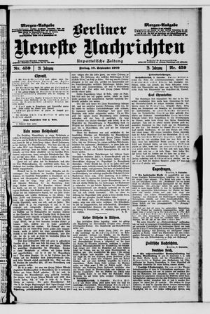 Berliner Neueste Nachrichten vom 10.09.1909