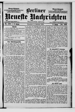 Berliner Neueste Nachrichten vom 11.09.1909
