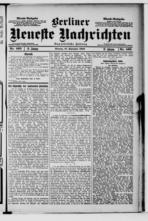 Berliner Neueste Nachrichten vom 13.09.1909