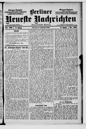 Berliner Neueste Nachrichten vom 14.09.1909