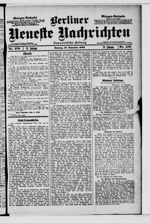 Berliner Neueste Nachrichten vom 19.09.1909