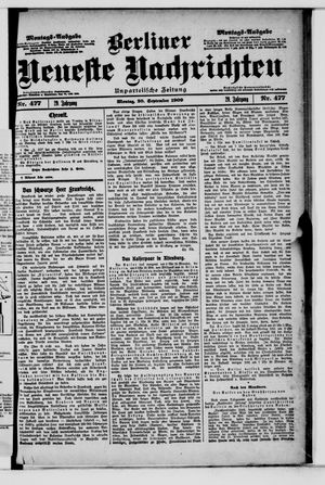 Berliner Neueste Nachrichten vom 20.09.1909