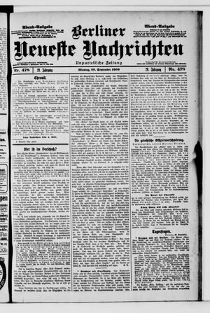 Berliner Neueste Nachrichten vom 20.09.1909