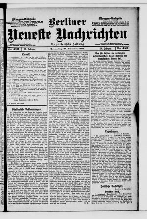 Berliner Neueste Nachrichten vom 23.09.1909