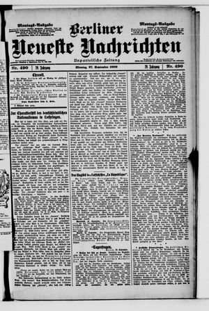 Berliner Neueste Nachrichten vom 27.09.1909