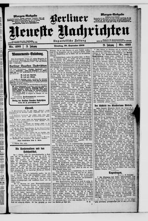 Berliner Neueste Nachrichten vom 28.09.1909