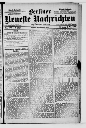 Berliner Neueste Nachrichten vom 28.09.1909