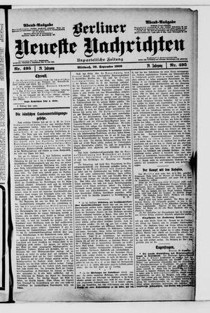 Berliner Neueste Nachrichten vom 29.09.1909
