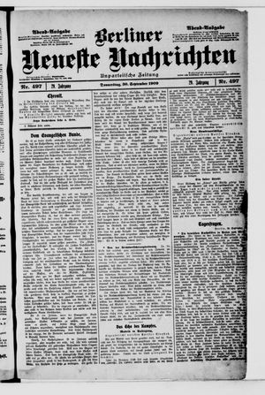 Berliner Neueste Nachrichten vom 30.09.1909