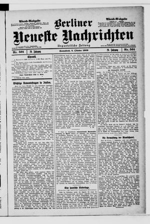 Berliner Neueste Nachrichten vom 02.10.1909