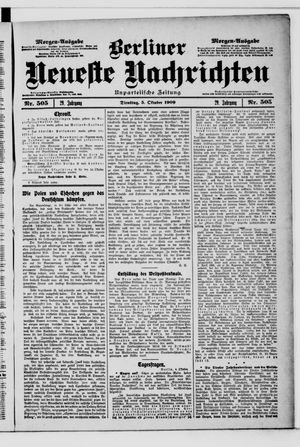 Berliner Neueste Nachrichten vom 05.10.1909
