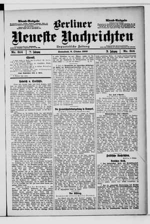 Berliner Neueste Nachrichten vom 09.10.1909
