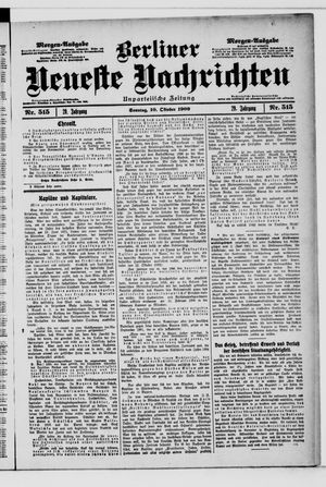 Berliner Neueste Nachrichten vom 10.10.1909