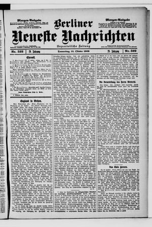 Berliner Neueste Nachrichten vom 14.10.1909