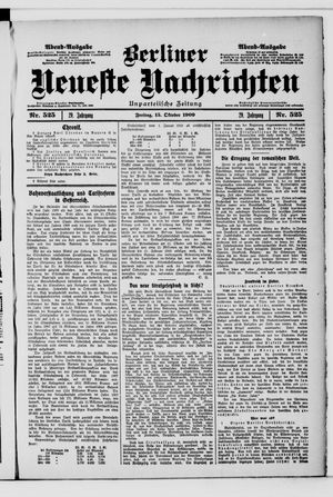 Berliner Neueste Nachrichten vom 15.10.1909
