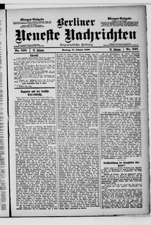 Berliner Neueste Nachrichten vom 17.10.1909