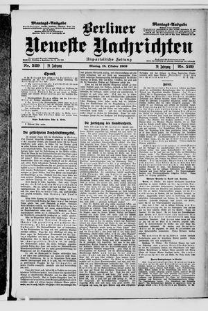 Berliner Neueste Nachrichten vom 18.10.1909