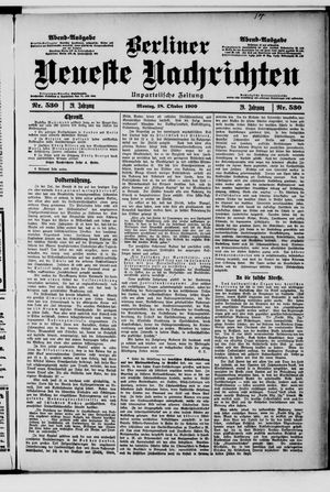Berliner Neueste Nachrichten vom 18.10.1909