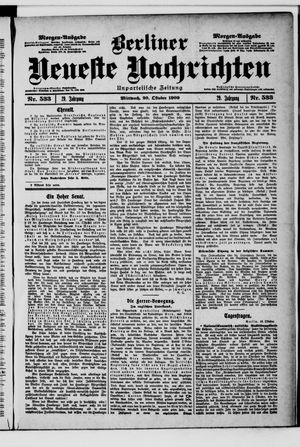 Berliner Neueste Nachrichten vom 20.10.1909
