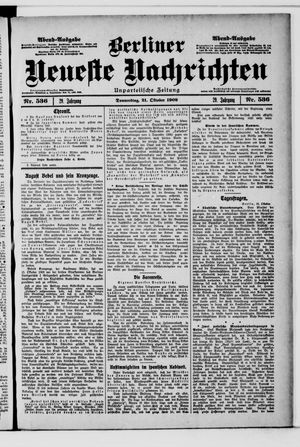 Berliner Neueste Nachrichten vom 21.10.1909