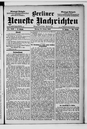 Berliner Neueste Nachrichten vom 25.10.1909