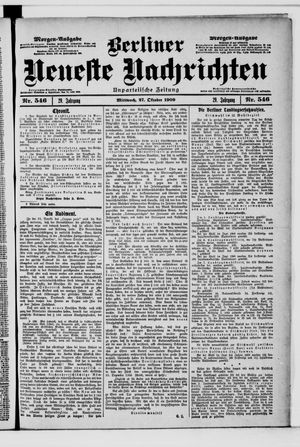 Berliner Neueste Nachrichten vom 27.10.1909