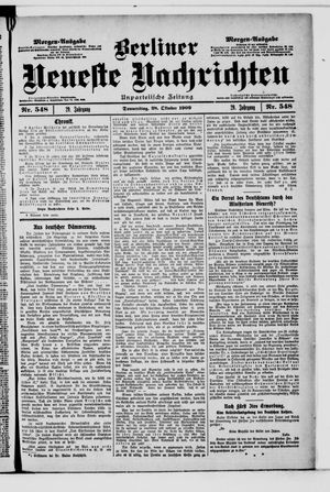 Berliner Neueste Nachrichten vom 28.10.1909