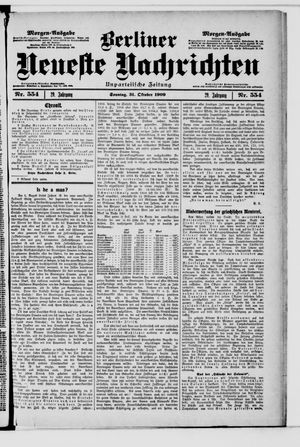 Berliner Neueste Nachrichten vom 31.10.1909