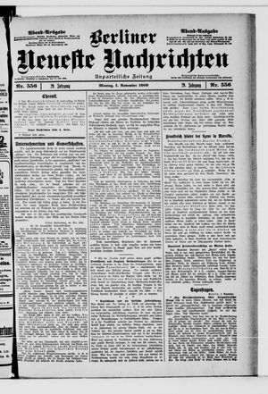 Berliner Neueste Nachrichten vom 01.11.1909