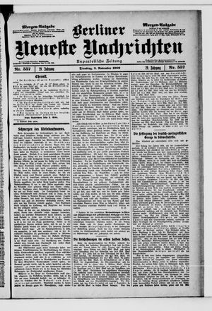 Berliner Neueste Nachrichten vom 02.11.1909