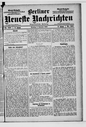 Berliner Neueste Nachrichten vom 02.11.1909